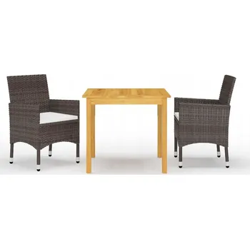 Zahradní sestava Sada zahradního nábytku z umělého ratanu VidaXL, hnědá, 3 díly