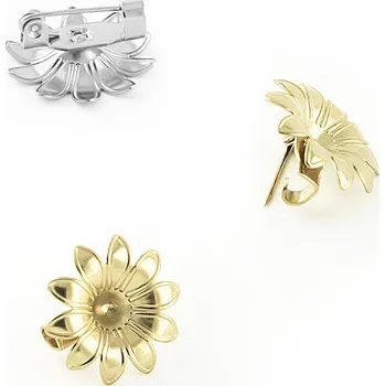 Materiál na výrobu šperku Ocelový komponent na Brož Kytka - 1Ks - Nerez SL