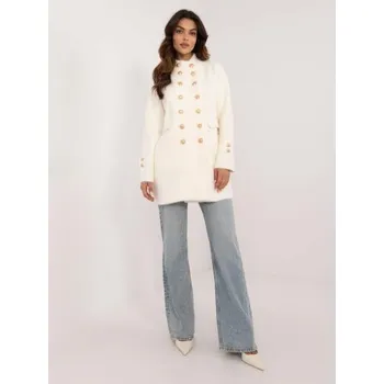 Dámský kabát Dámský kabát z alpaky se stojatým límcem ecru