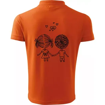 Pánská košile Love Kluk - Holka - Polokošile pánská Pique Polo 203 - M ( Oranžová )
