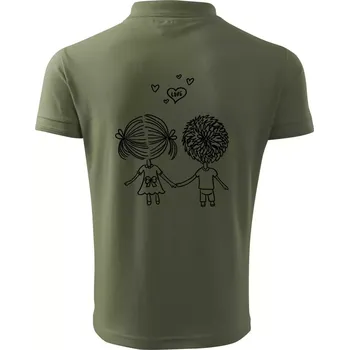 Pánská košile Love Kluk - Holka - Polokošile pánská Pique Polo 203 - 4XL ( Khaki )