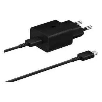EP-T1510XBE Samsung USB-C 15W Cestovní nabíječka + USB-C Datový Kabel Black