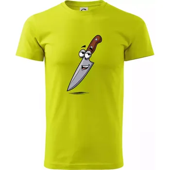 Parové triko - Jablko a nůž - Klasické pánské triko vyšší gramáže - 3XL ( Limetková )