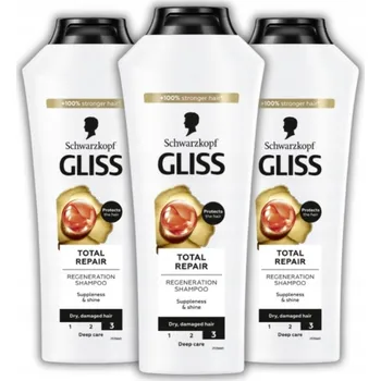Šampon Gliss Total Repair Regenerační Šampon pro Suché Vlasy 400 ml x3