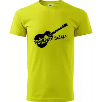 Kytara, takhle to všechno začalo - Klasické pánské triko vyšší gramáže - S ( Limetková )