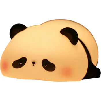 Noční světlo Přenosné silikonové noční světlo ve tvaru pandy 1200 mAh Dobíjecí lampa pro děti i dospělé 3 úrovně jasu Roztomilé LED světlo