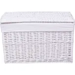 Proutěný koš na prádlo - bílý 65 L