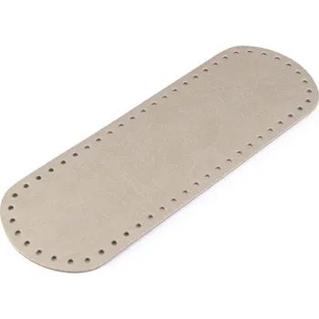 Dno na kabelku / tašku, eko kůže, 750710 jednobarevná A788/1 ecru, 10x30cm, otvor Ø4 mm