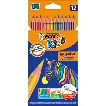 Kresba Pastelky BIC Evolution Stripes, 12 barev