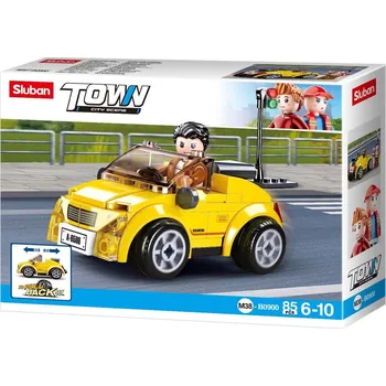Stavebnice Sluban Town M38-B0900 Natahovací auto žlutý kabriolet