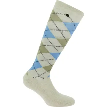 Jezdecké oblečení Podkolenky EQUITHEME Argyle beige/sky blue (39-41)