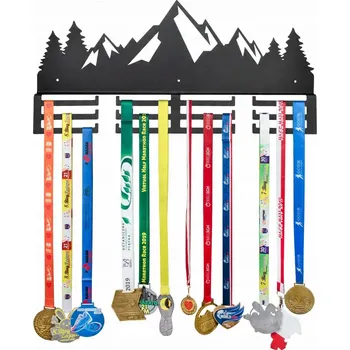 Věšák Kovový věšák na medaile, motiv HORY, 60 cm, černý