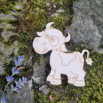 magnetka pro dítě Magnetka z překližky – veselá kravička k dotvoření