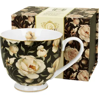 Hrnek Duo ENGLISH ROSES BLACK porcelánový 530 ml