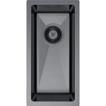 Granitový dřez Jednokomorový dřez VELAZO. ocel černý