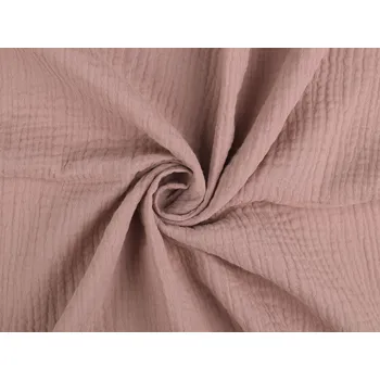 Mušelín / dvojitá gázovina, barva 8 (32) pudrová tmavá