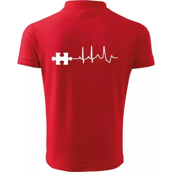 Pánská košile EKG puzzle rozpojené - Polokošile pánská Pique Polo 203 - XL ( Červená )