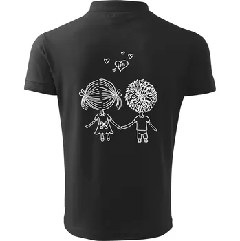 Pánská košile Love Kluk - Holka - Polokošile pánská Pique Polo 203 - 4XL ( Dřevěné uhlí )