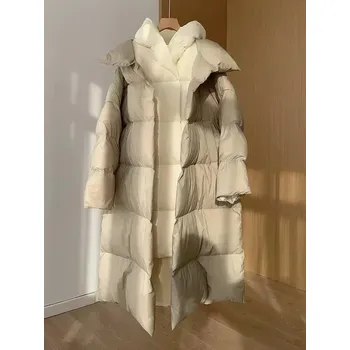 Dámská parka Dámská dvoudílná péřová bunda s kapucí Barva: Béžová, Velikost: M