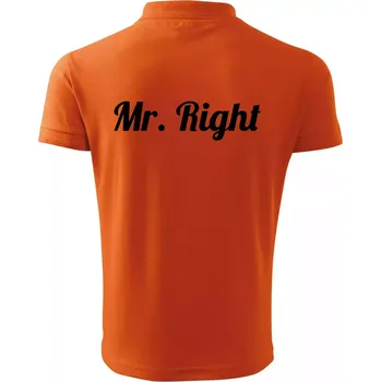 Pánská košile Mr Right - Polokošile pánská Pique Polo 203 - L ( Oranžová )
