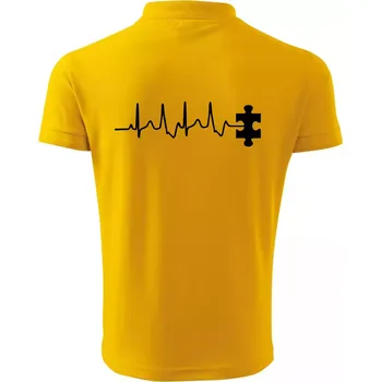 Pánská košile EKG puzzle rozpojené - Polokošile pánská Pique Polo 203 - 2XL ( Žlutá )