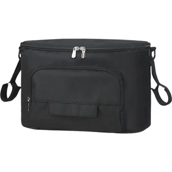Voděodolná přebalovací taška na pleny 32 x 16 x 18,5 cm Taška přes rameno s kapsami na lahve a ubrousky Cestovní organizér černá
