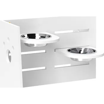 Miska pro psa PawHut Stojan na misky pro psy bílý