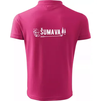 Pánská košile Šumava nápis - Polokošile pánská Pique Polo 203 - 3XL ( Purpurová )