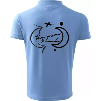 Pánská košile The moon and back - Polokošile pánská Pique Polo 203 - 5XL ( Pyžamově modrá )