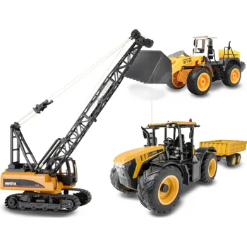 RC model Výhodný stavební set - RC traktor, RC jeřáb a RC nakladač