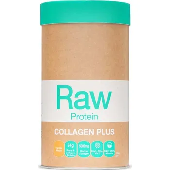 Protein Amazonia Raw Protein Collagen Plus – vanilka s javorovým sirupem 450 g