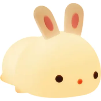 Noční světlo Bezdrátové noční LED světlo ve tvaru králíčka 1200 mAh Silikonové dětské světýlko USB lampička Teplé světlo a měnící se barvy