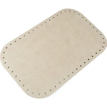 Dno na kabelku / tašku, eko kůže, 780279 jednobarevná A788 ecru, 18x28cm, otvor Ø3 mm