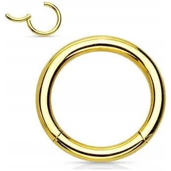 Náušnice Kroužek clicker - zlatý piercing septum daith 1,2/10