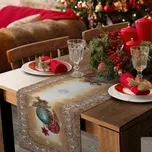 VÁNOČNÍ GOBELÍNOVÝ BĚHOUN NA STŮL MERRY2 45X140 CM VZOROVANÁ