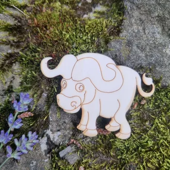 magnetka pro dítě Magnetka z překližky – buvol k dotvoření