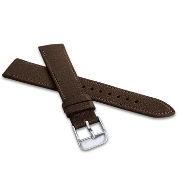 LAVVU LSADC22 Tmavě hnědý prošitý řemínek MEDITERRA z luxusní kůže Top Grain - 22 mm