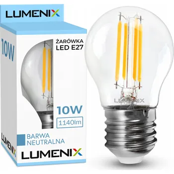 Žárovka Žárovka E27 LED FILAMENT Edison DEKORATIVNÍ Kulka 10W 1140lm NEUTRÁLNÍ bílá