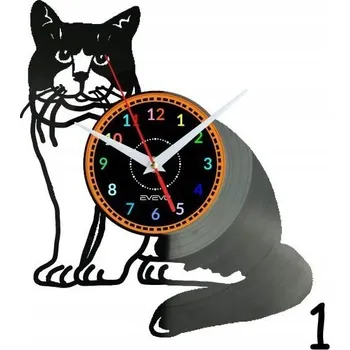 Hodiny Hodiny Kočka Kočky Zvíře Nástěnné hodiny Vinylová deska Moderní Dekorativní Na Zeď