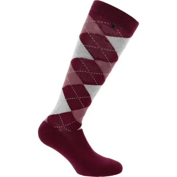 Podkolenky EQUITHEME Argyle burgundy/old pink (35-38)