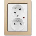 ABB Swing L dvojzásuvkajasně bílá/mocca 5593J-C02357 B1C3 s přepěťovou ochranou