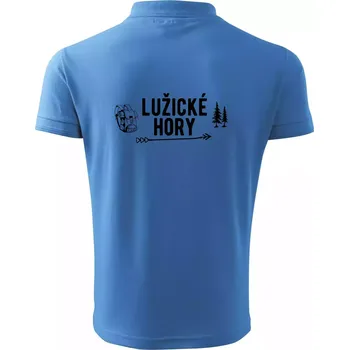 Pánská košile Lužické hory nápis - Polokošile pánská Pique Polo 203 - 3XL ( Azurově modrá )