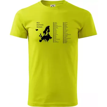 Můj cestovní seznam - Evropa - Klasické pánské triko vyšší gramáže - M ( Limetková )