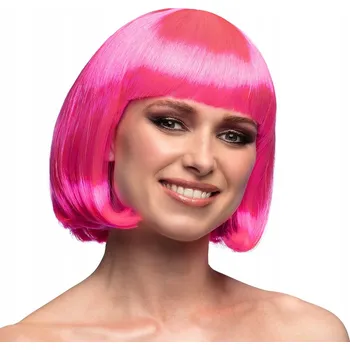 Karnevalová paruka Boland paruka polodlouhé vlasy růžová