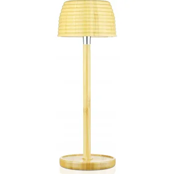Lampička BEZDRÁTOVÁ NOČNÍ LAMPA DOTYKOVÁ PRO RESTAURACE HOTELY 3 REŽIMY BAMBUSOVÁ