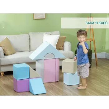 ostatní stavebnice Pěnové stavební kostky | sada 11 kusů pastelové