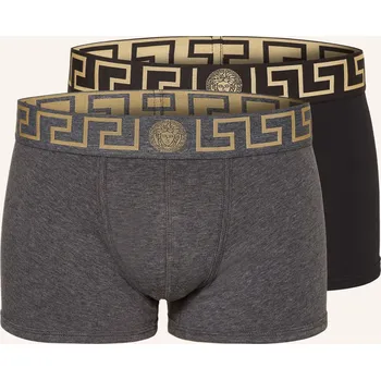 Boxerky Versace Pánské Boxerky, 2 Kusy V Balení, černá / šedá, 50