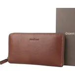 Luxusní celozipová kožená peněženka Gianni Conti no. 918 hnědá
