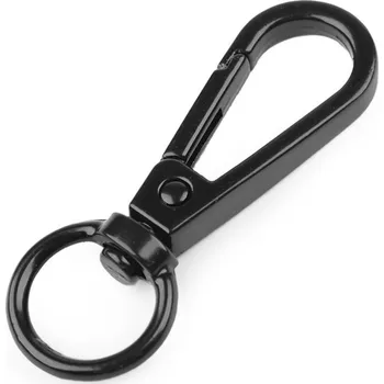 Kovová karabina otočná, průvlek 12 mm, barva 8 černý lak