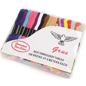 Příze Příze vyšívací typ mouline Grus sada 100 ks/8 m